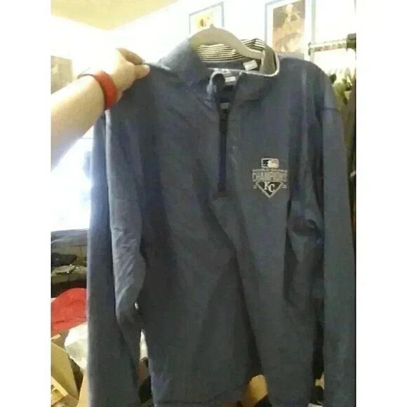 Cutter & Buck CB Drytec Quarter Zip Pullover Large World Series KC Royals A34 - Picture 1 of 5